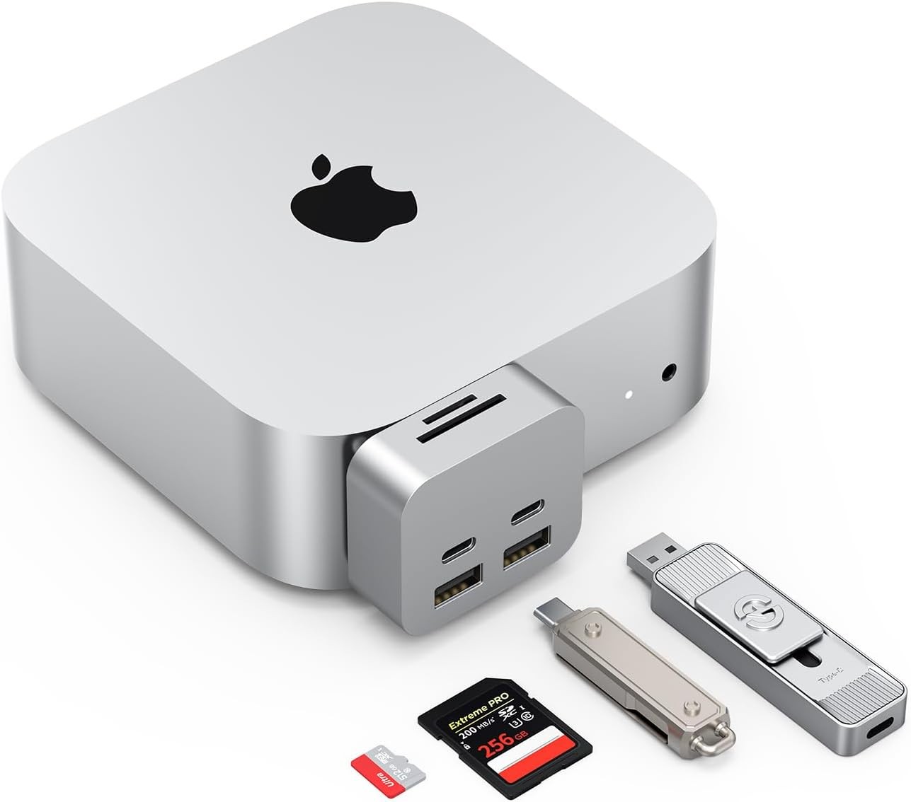 Mac Mini M4 Dock 6-in-1 USB Hub SD TF Reader