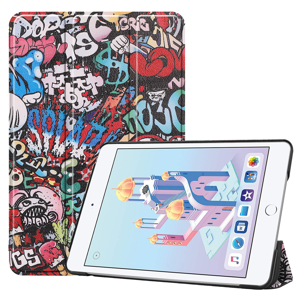 For iPad 9th 8th 7th Generation 10.2 inch Graffiti Leather Flip Stand Case Cover