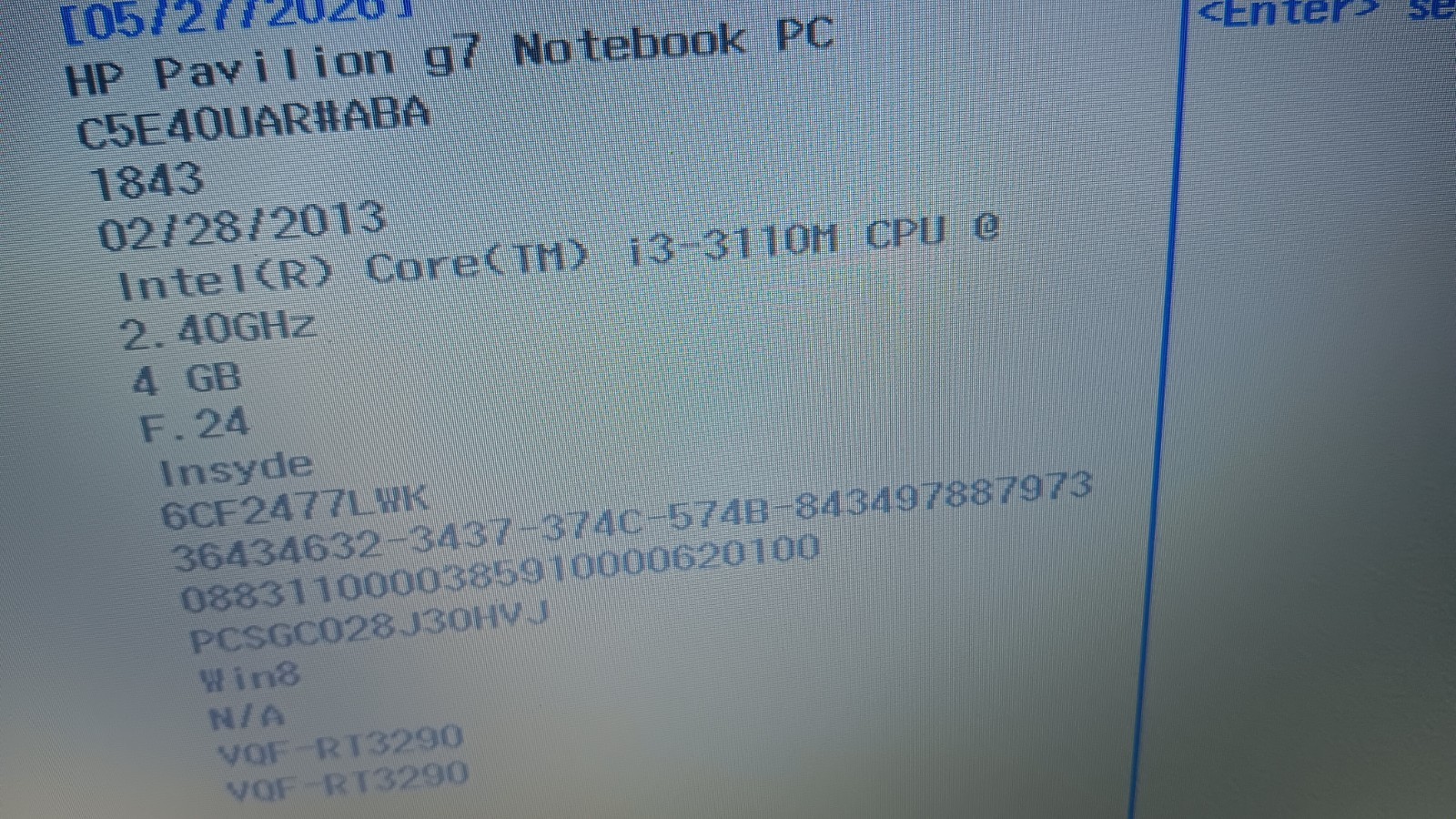 17.3″ HP Pavilion g7 Laptop Core i3-3110M @ 2.40 GHz 17.3″ LCD Screen AC Adapter