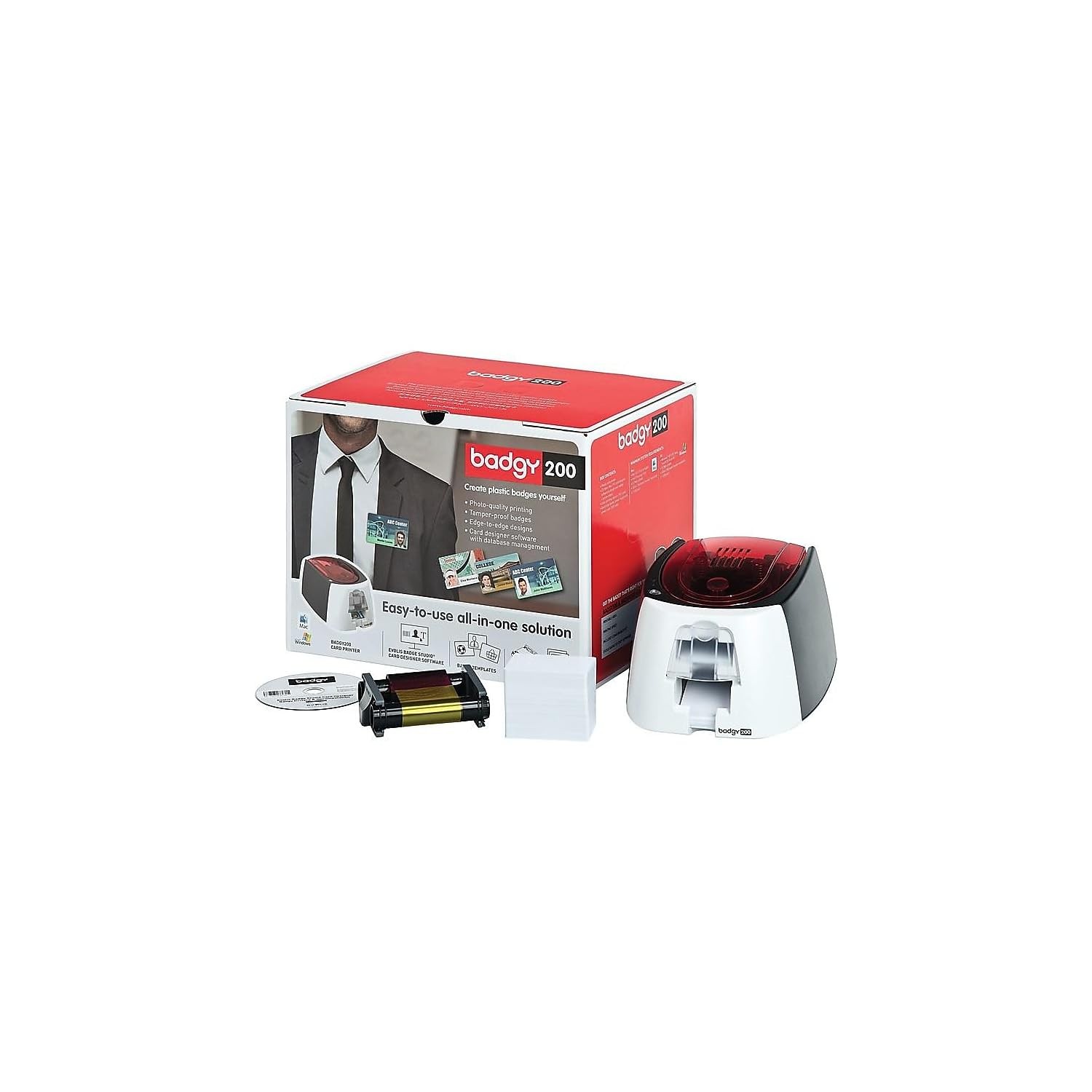 Evolis Badgy Badgy200 Single-Sided Card Printer
