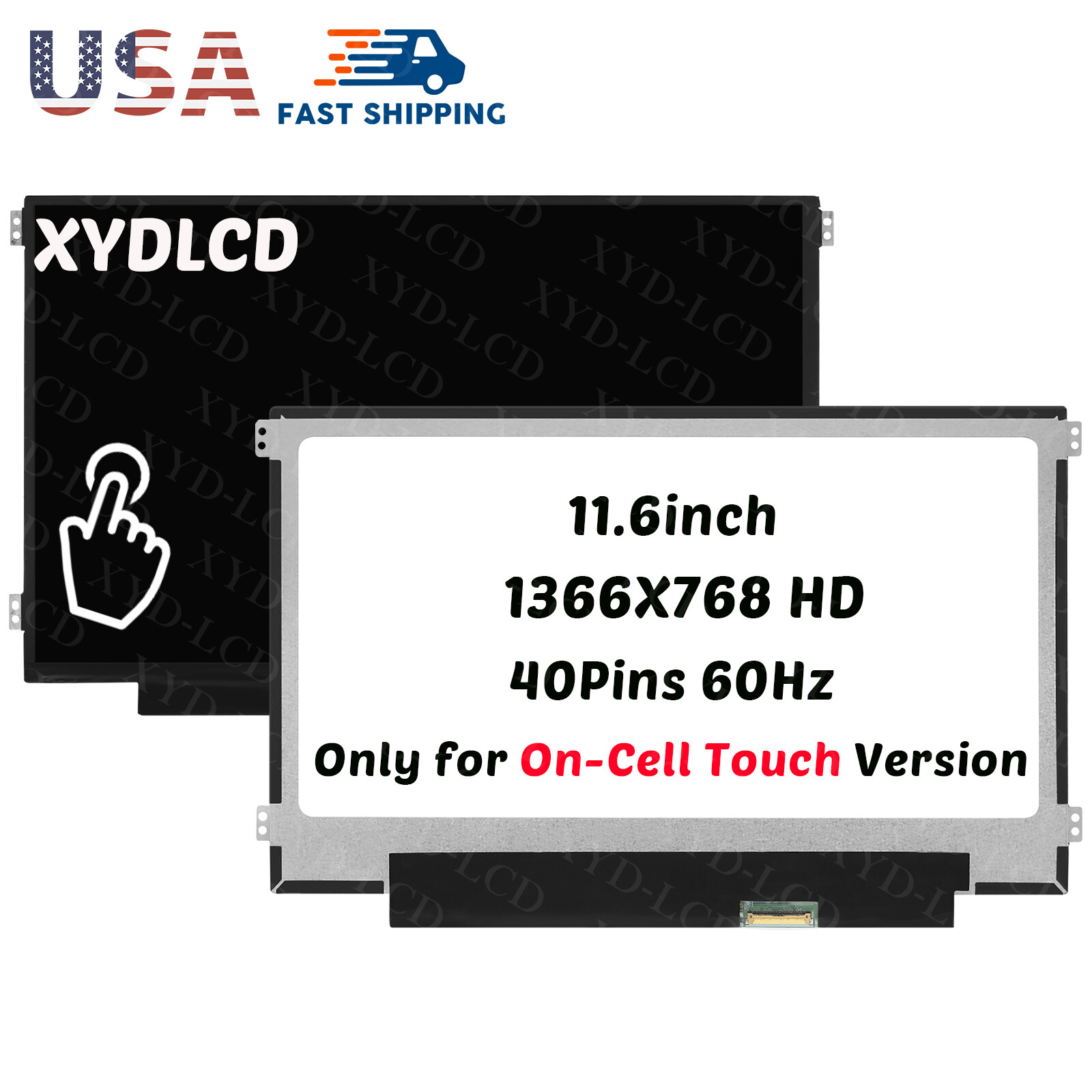 11.6in AUO LCD Screen Panel HD 1366×768 40Pins B116XAK01.0 On-Cell Touch AUO405C