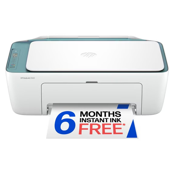 HP DeskJet 2942 Wireless All-in-One Color Inkjet Printer, Bristol Blue