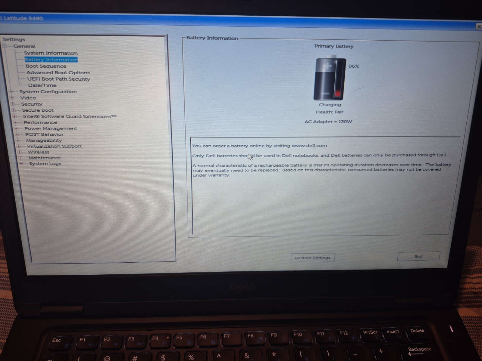 Dell Latitude 5480 Intel i5-6300U @2.40GHz 4GB RAM 14″ No Drive