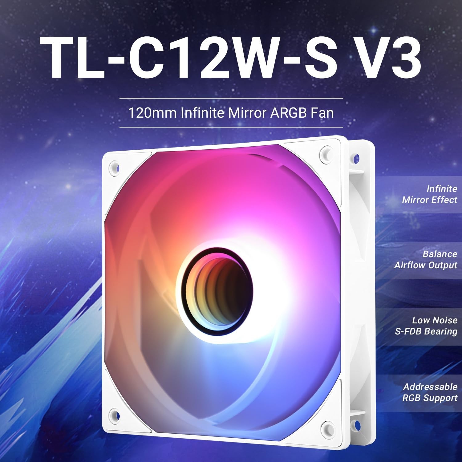 Silent 120mm ARGB Cooling Fan for Desktops – 1500 RPM Airflow & Mirror Lighting