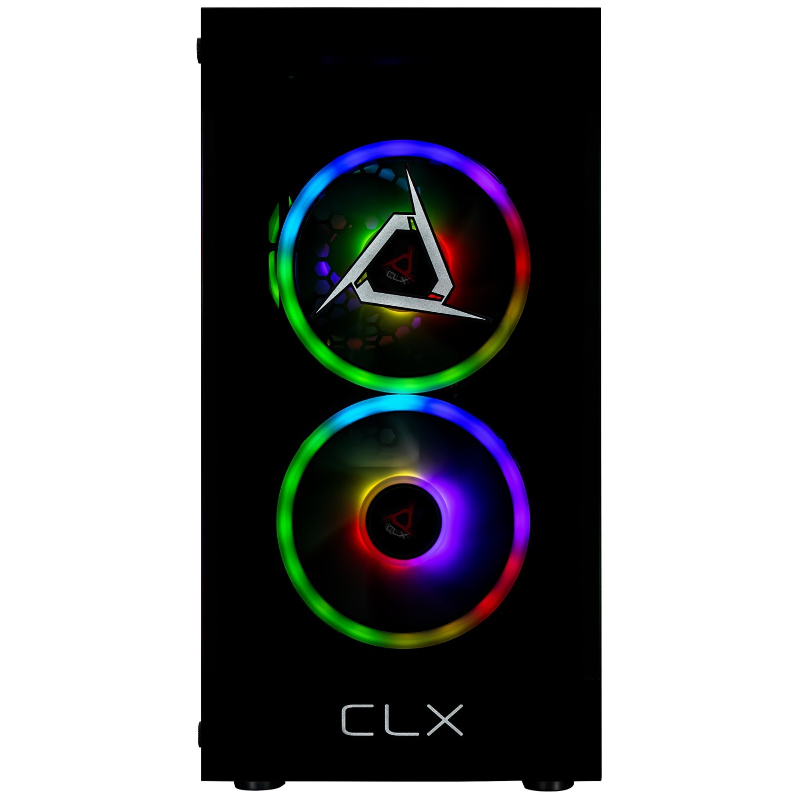 CLX Karnak Micro Tower Black, Tempered Glass, Includes 3 RGB Fans, no PSU, MATX