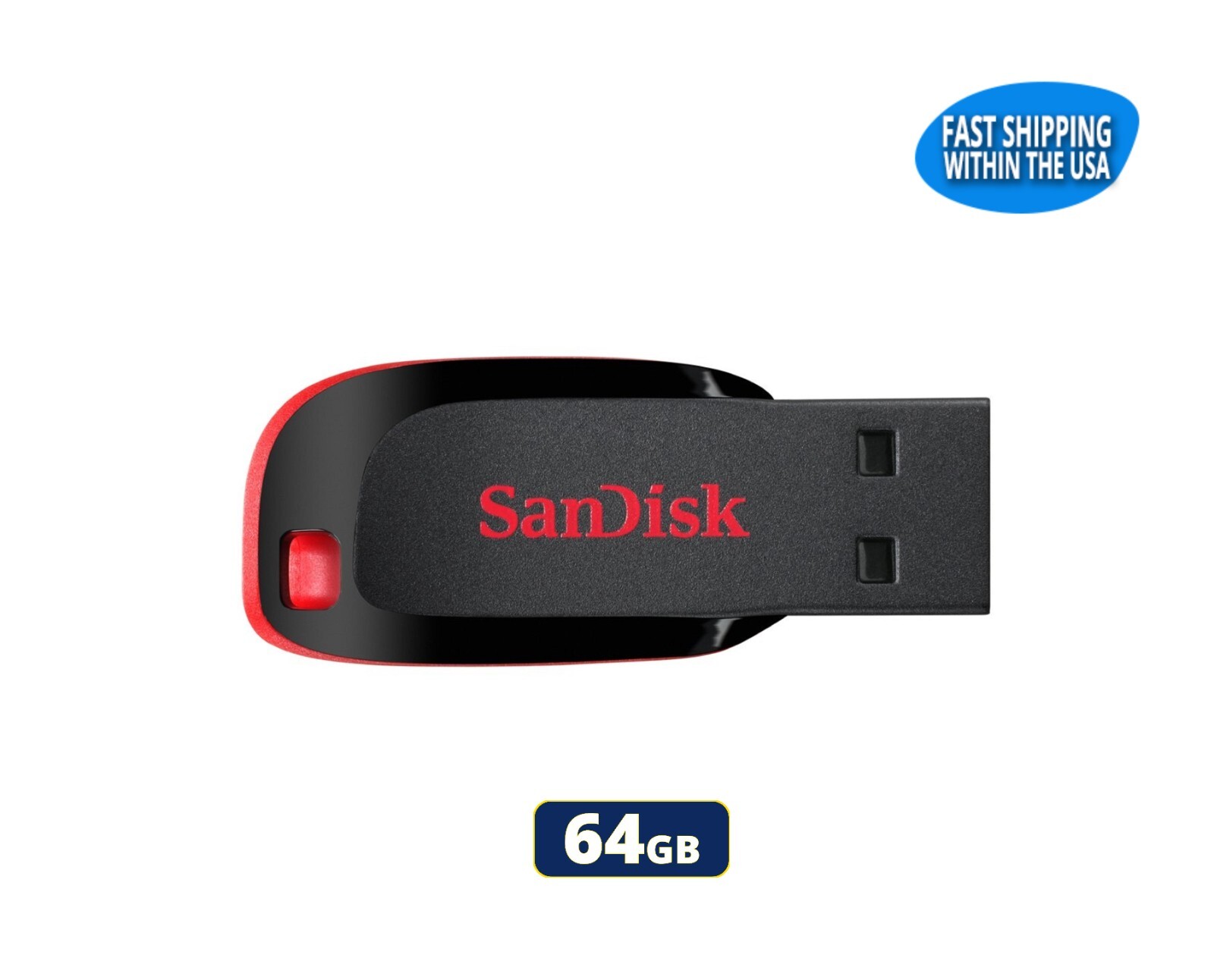 SanDisk Cruzer Blade 64GB USB 2.0 Flash Drive Thumb Drive Pen Drive