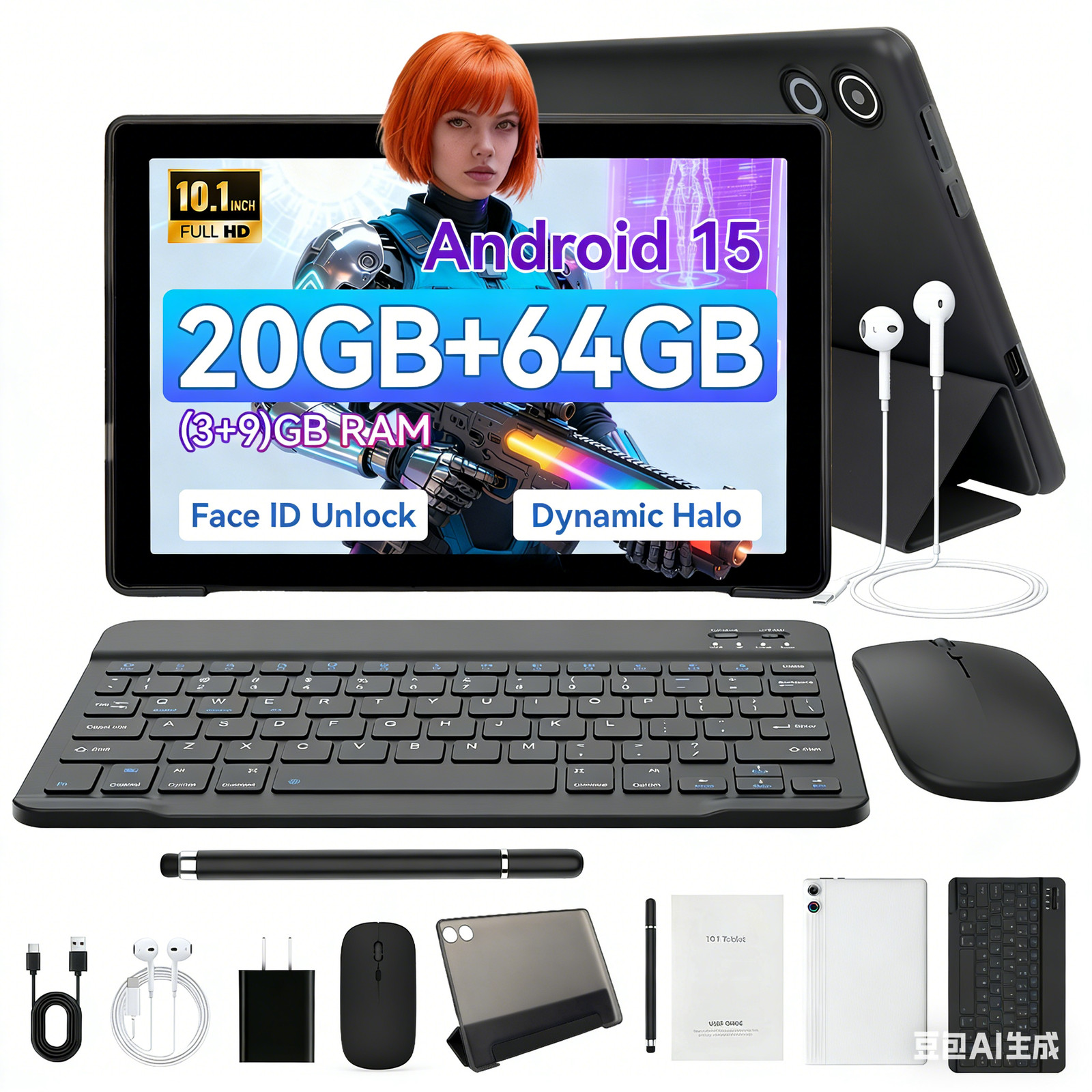 Tablet 10.1 inch Android 15 Tablet 20+64GB ROM Octa Core 1280×800 IPS WIFI HD US