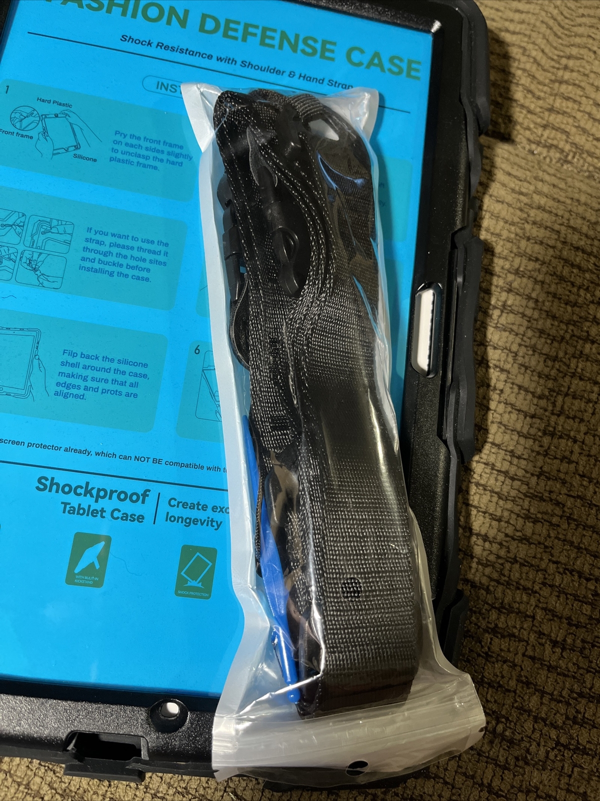 Shock Resistant Tablet Case with Hand and Shoulder Strap