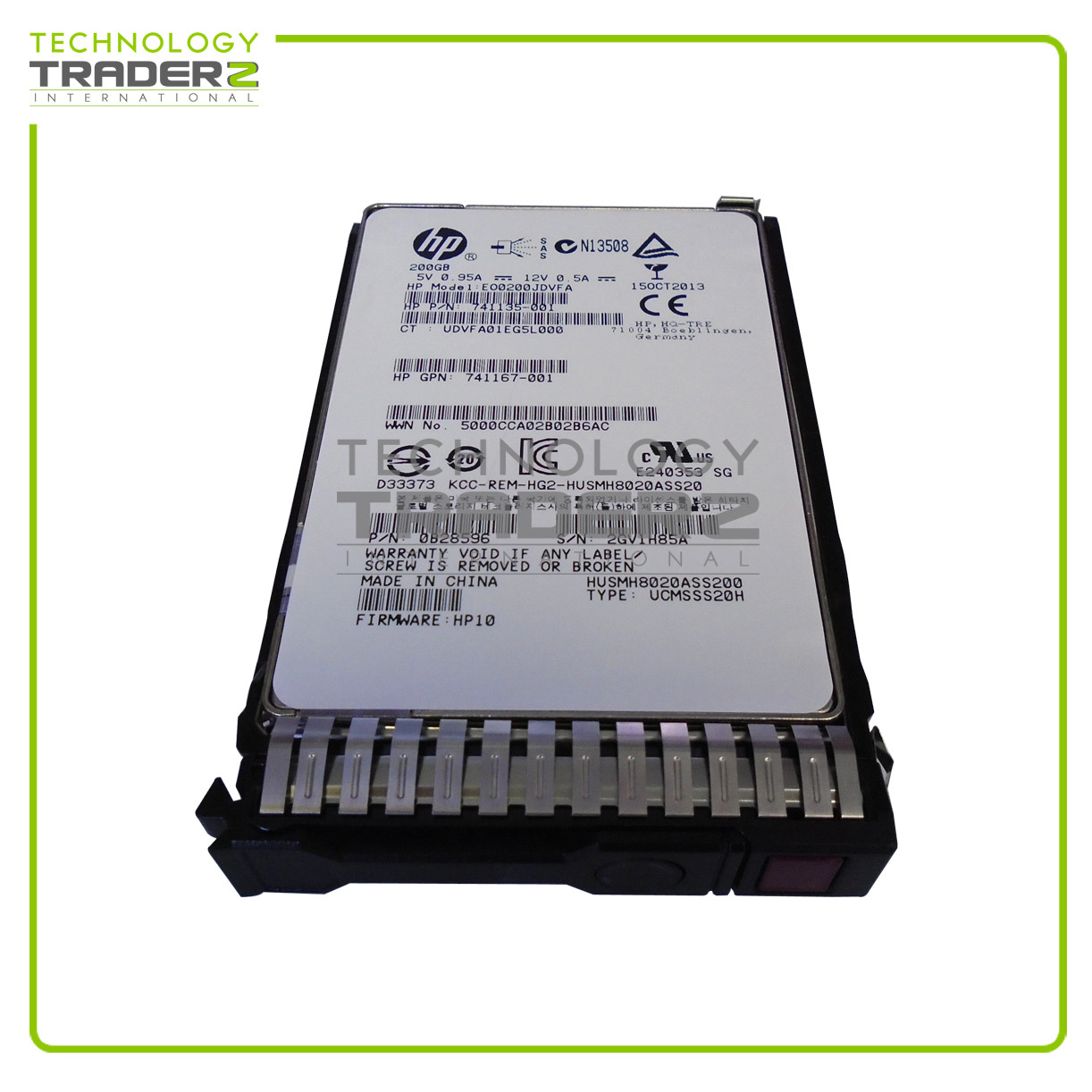 741148-B21 HP 200GB SAS 12G 2.5-inch Solid State Drive 741135-001 W/ Tray