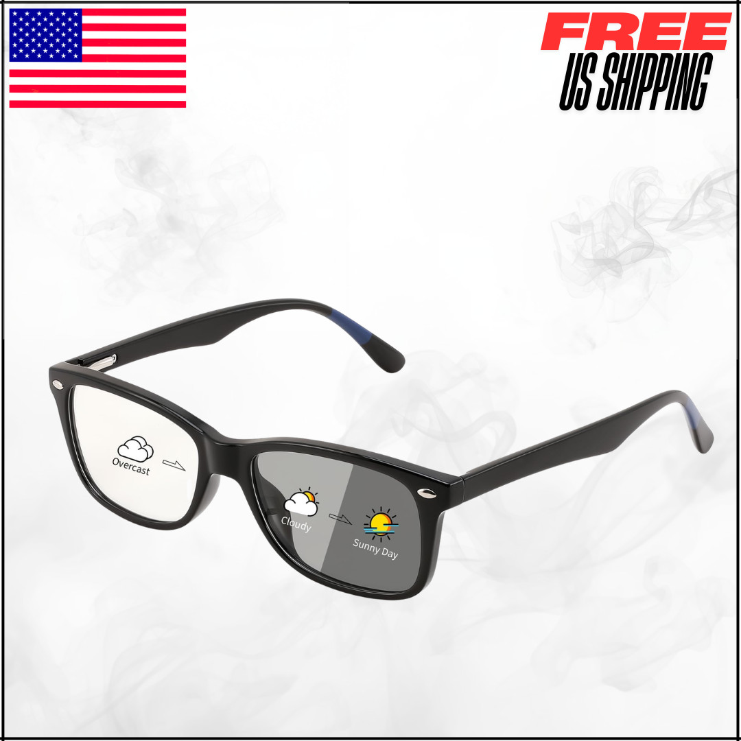 Blue Light Blocking Glasses Photochromic UV400 Protection TR90 Vintage Frame