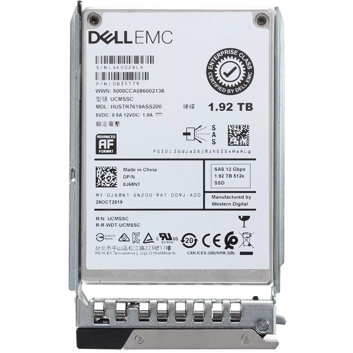 NEW Dell 1.92TB 2.5″ SAS 12G PowerEdge 15G T350 R450 R550 R650 R750 Server SSD