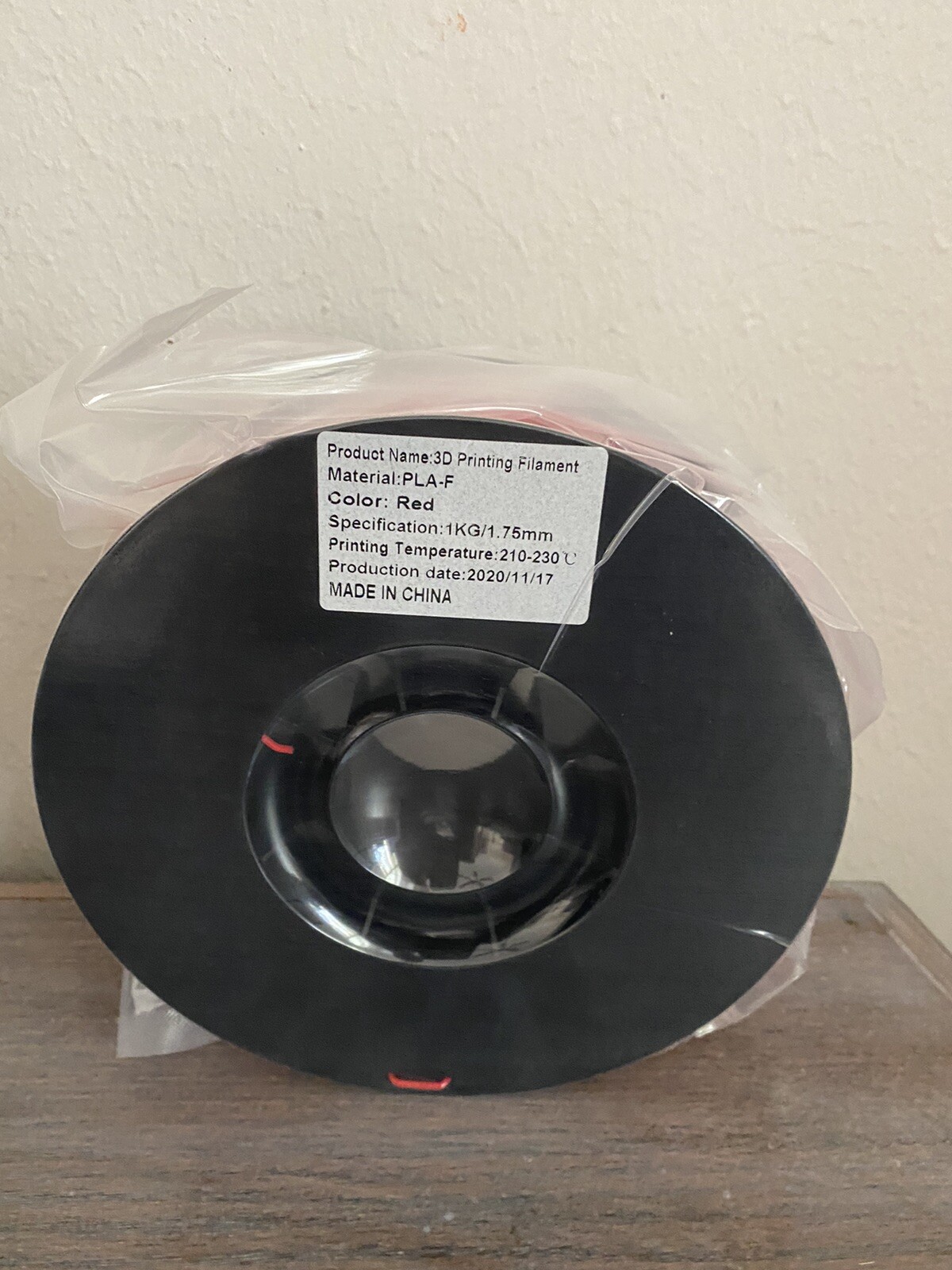 PLA-F 3D Printing FILAMENT – 1.75mm – 1kg/2.2lb RED NEW SEALED.
