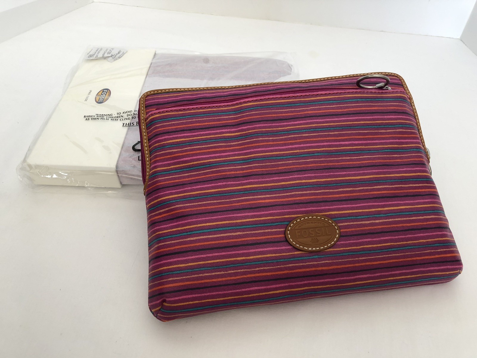 FOSSIL IPAD TABLET CASE STRIPED SLEEVE 9 1/2″ X 7 1/2″ INTERNAL #SL4381875
