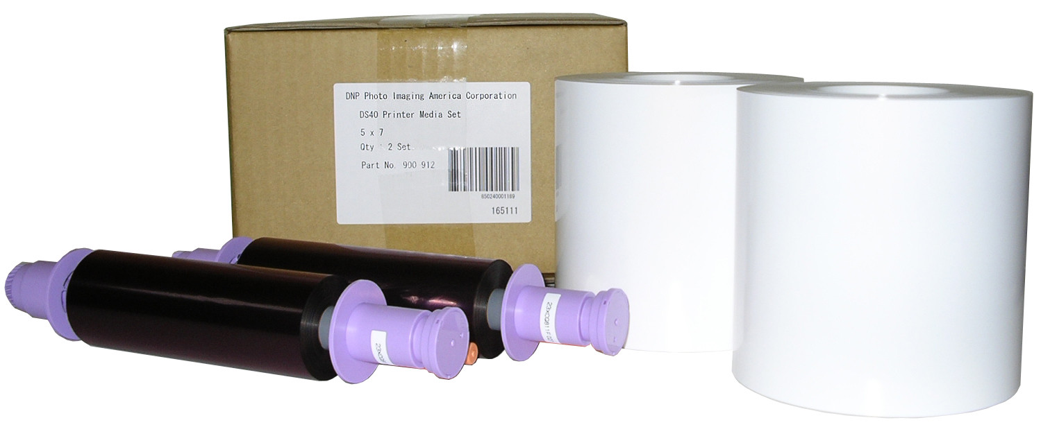 DNP DS40 5×7″ Media Kit (DS40PK57), 2 rolls of paper & ribbon per box, 460 print
