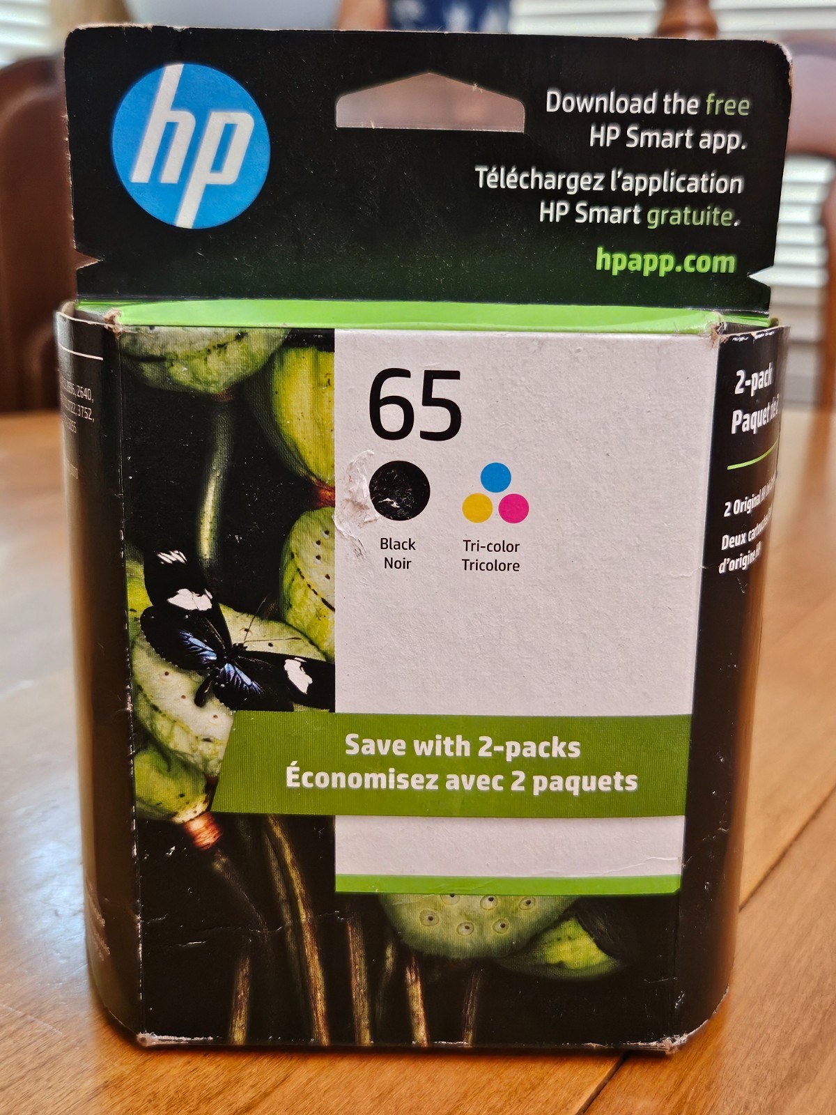 Genuine HP 65 Ink Black and Tri-color Combo NEW SEALED