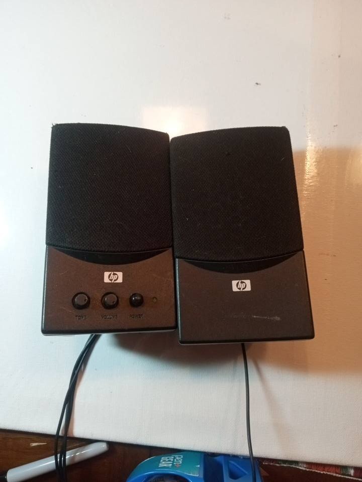 HP UC236 Computer Speakers Black Wired w Adjustable Volume & Tone GREAT