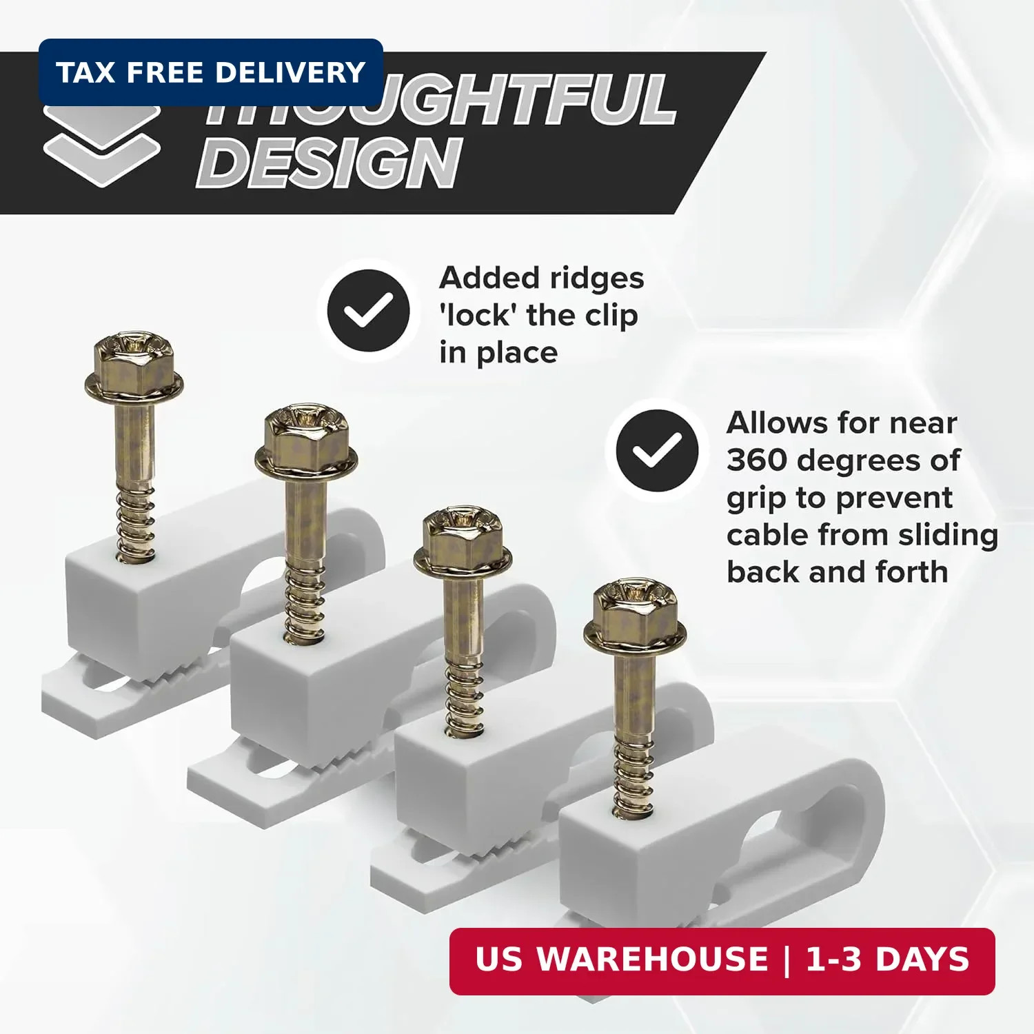 THE CIMPLE CO Dual Cable Clips with Screws – 1/2 Inch Coaxial Cable Clamps Outdo