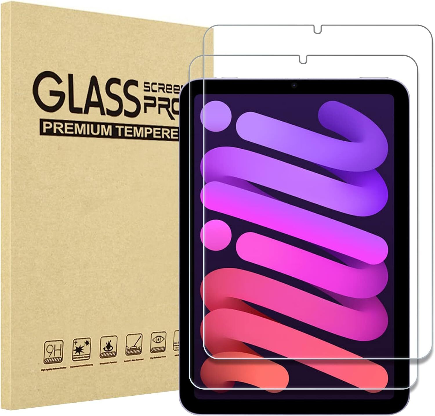(2 Pack) Screen Protector For iPad Mini 7 (A17 Pro) 2024 8.3 Inch Tempered Glass
