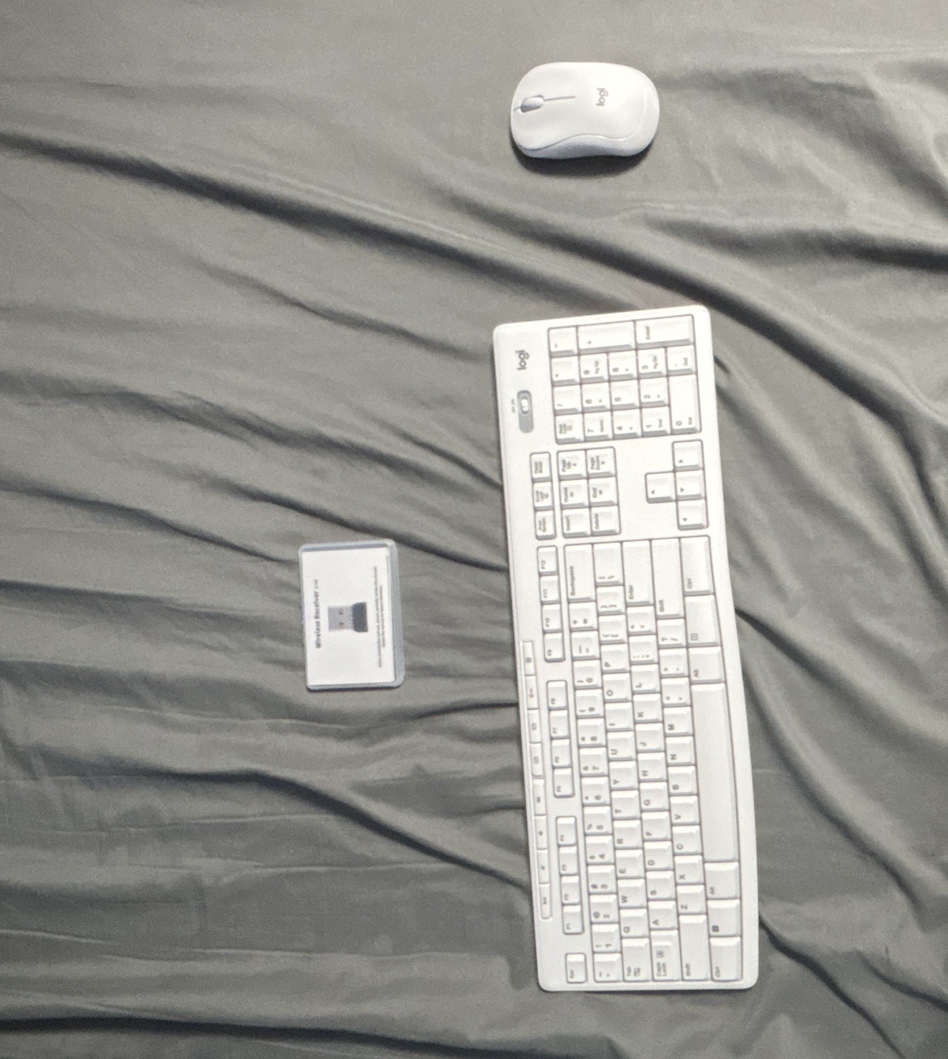 Logitech MK295 Wireless Keyboard & Mouse Bundle USB Receiver QWERTY White