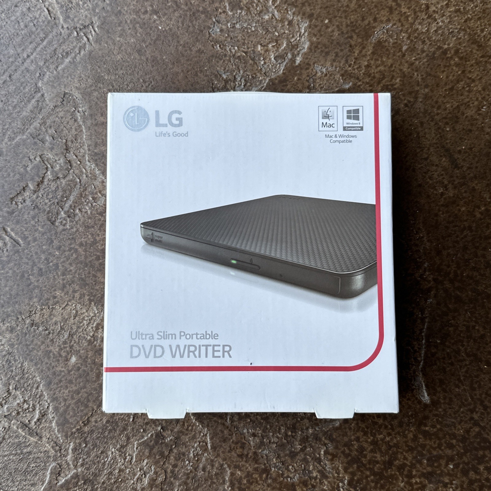 LG Ultra Slim Portable External DVD Writer Disc Burner SP80NB80 – NEW