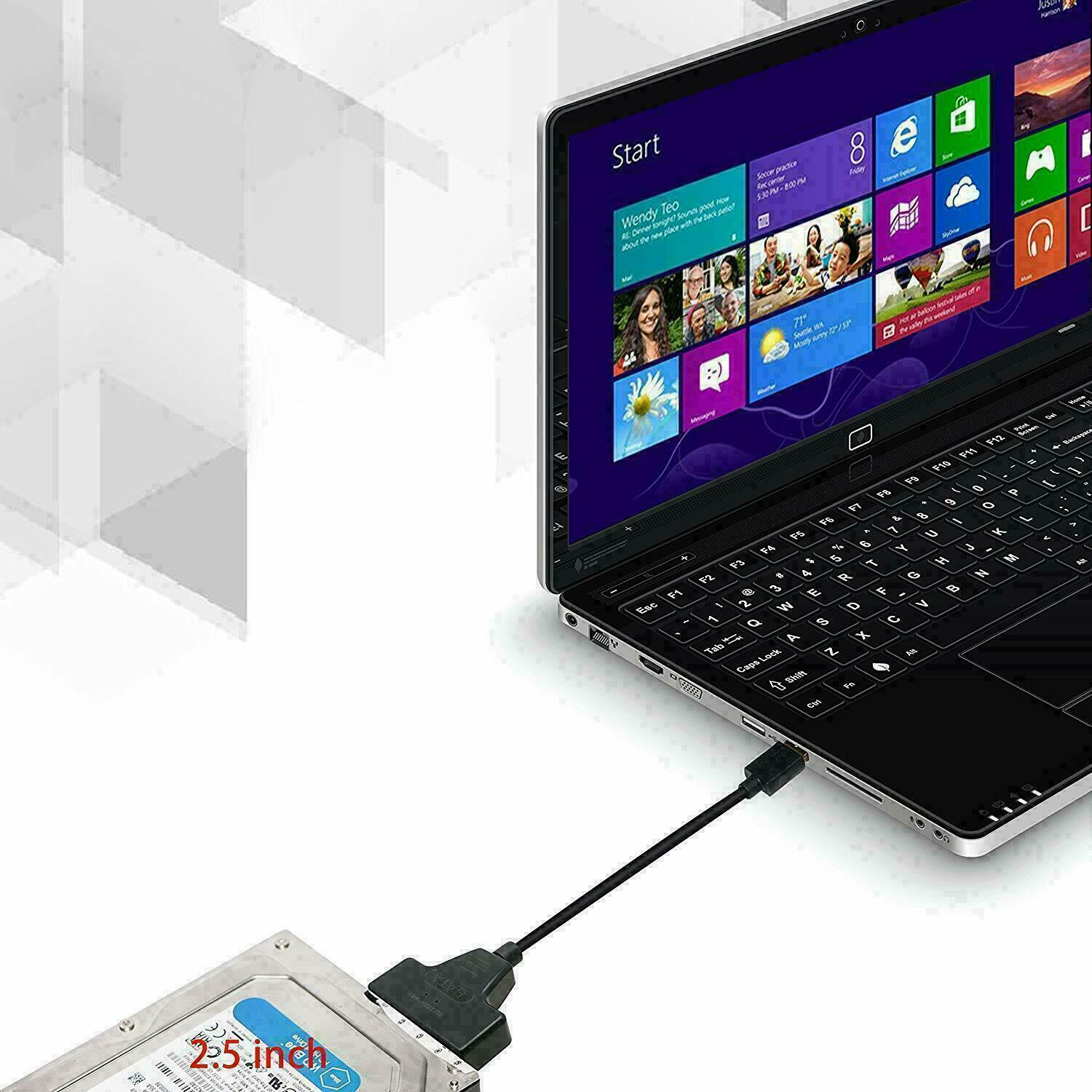 1-2PCS SATA to USB 3.0 Cable USB to SATA III Hard Drive Adapter 2.5” SSD HDD