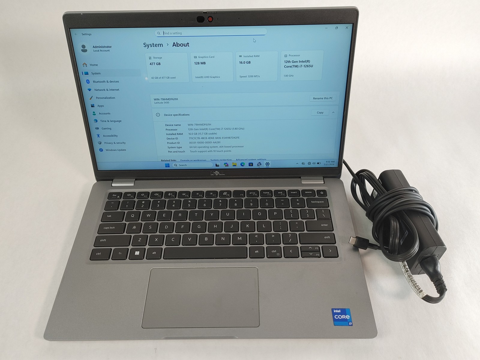 Dell Latitude 5430 Core i7-1265U 1.80 GHz 16 GB DDR4 512 GB NVMe Windows 11 Pro