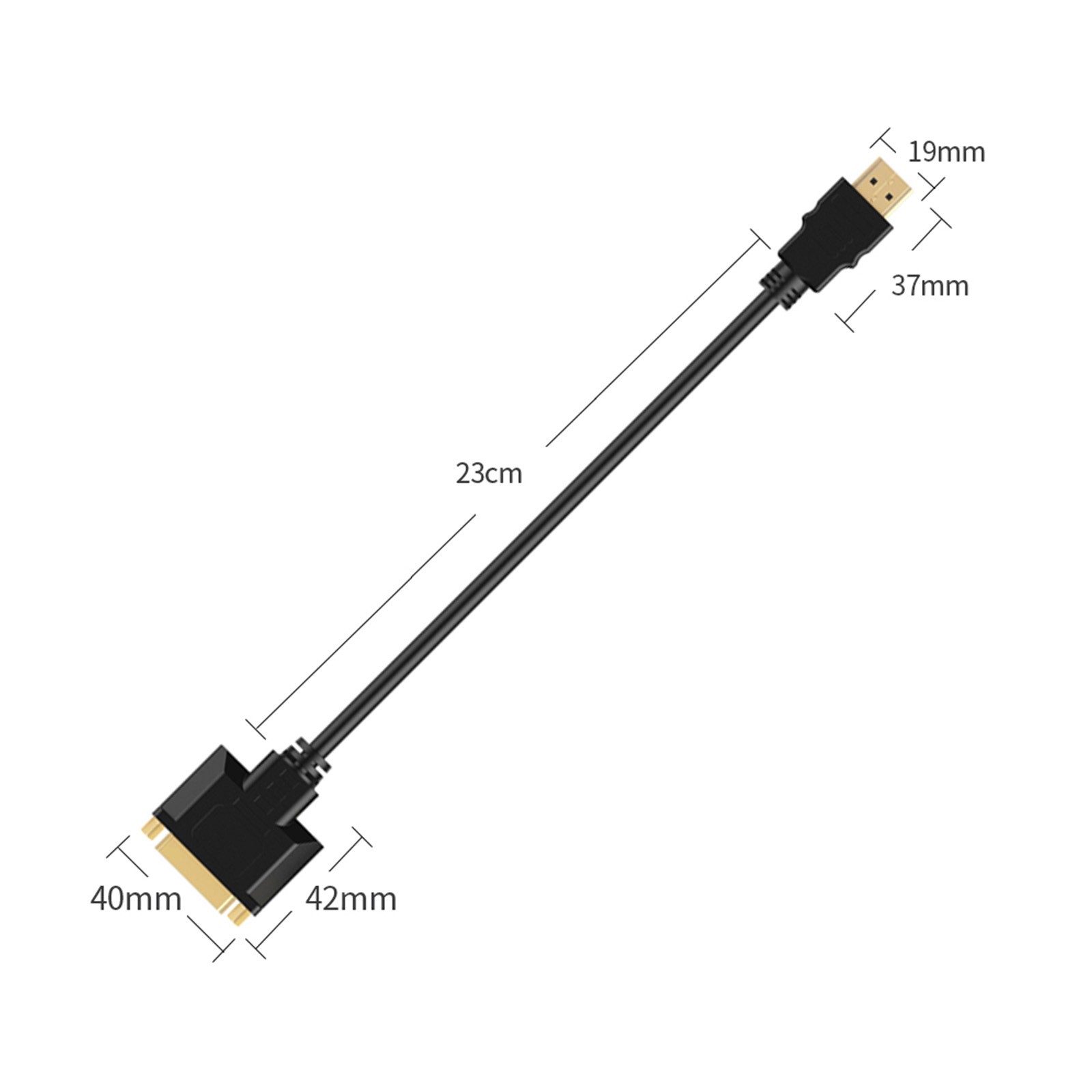 HDMI to DVI Cable Adapter – Female DVI-I Dual Link to Male HDMI Converter – 1ft