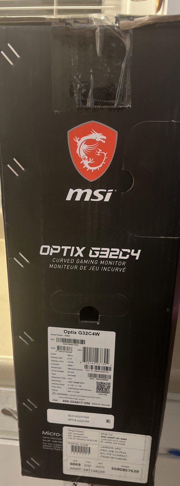 MSI Optix G32C4W 31,5″ Widescreen Curved Gaming Monitor – FPS – GAMING – RACING