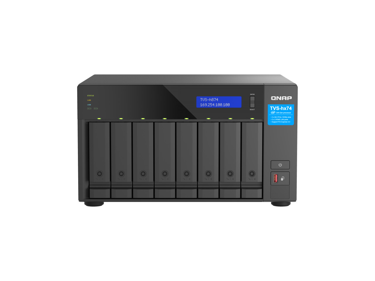 QNAP Ultra-High Speed 8 Bay NAS. Intel® Core™ i5-12400 6C/12T, 32GB RAM DDR4 RAM