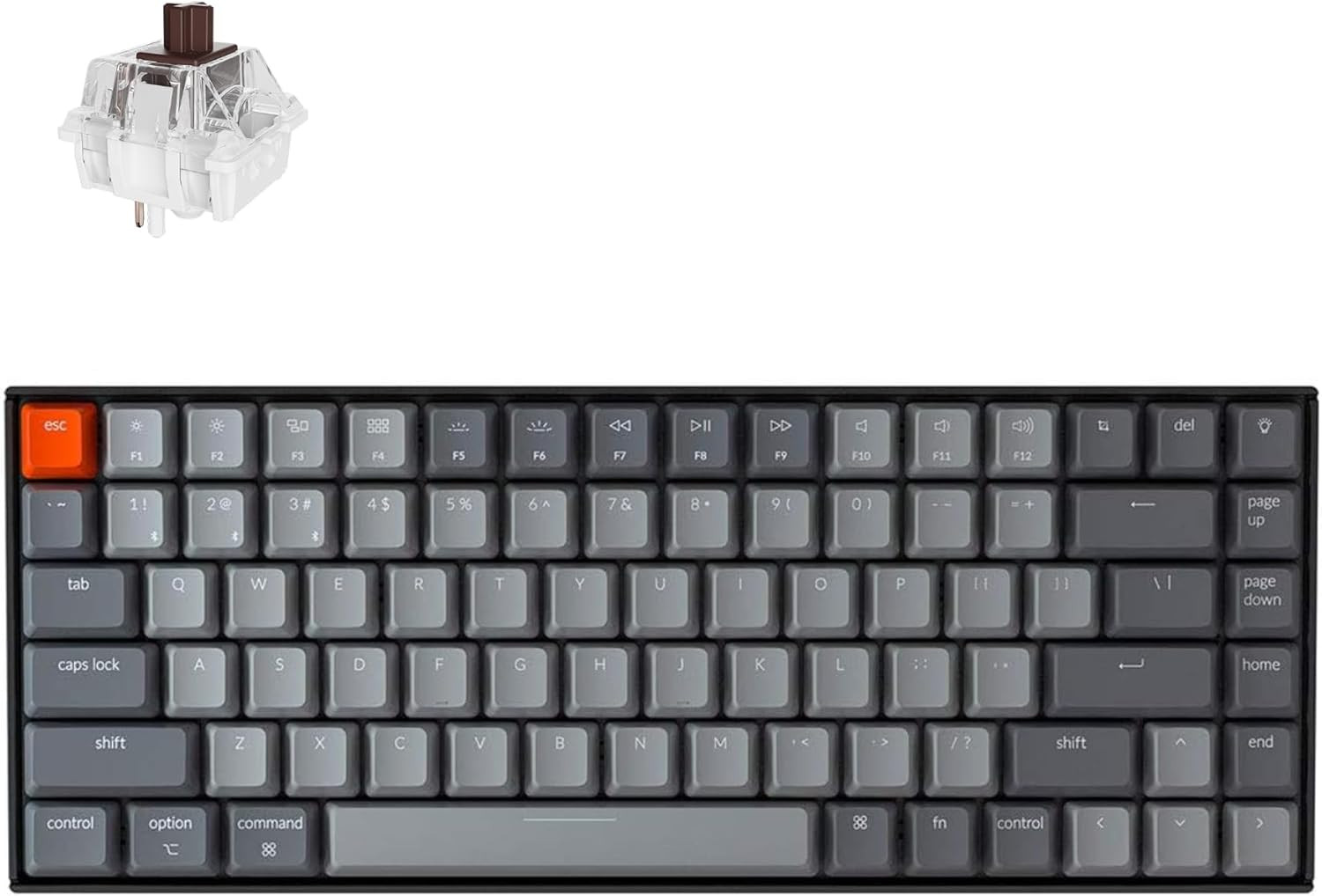 K2 75% Layout RGB Bluetooth Wireless Mechanical Keyboard with Super Brown Switc