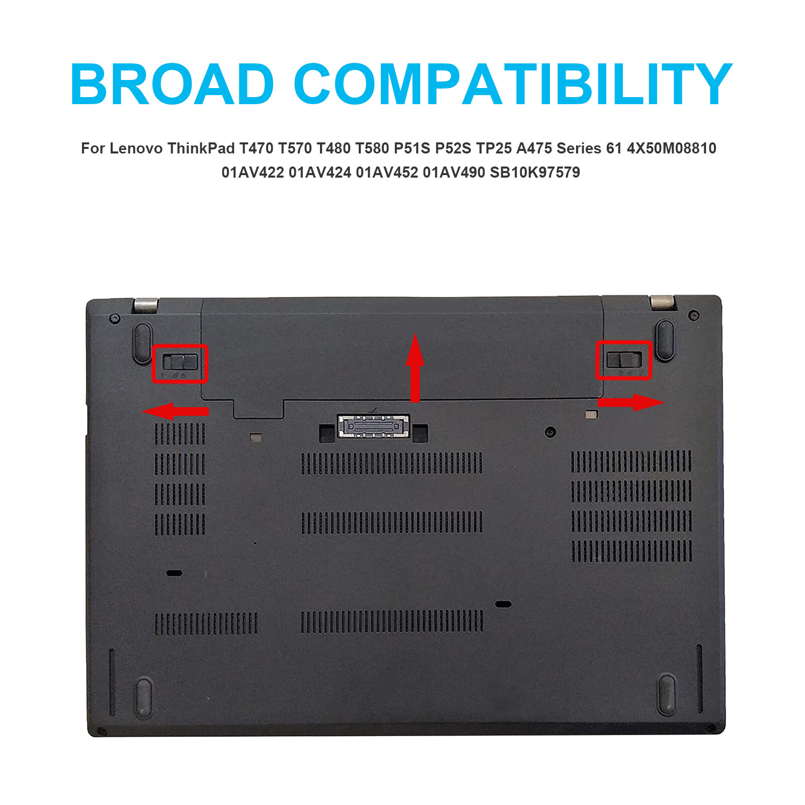 LOT 61 Battery For Lenovo Thinkpad T470 T480 T570 T580 P51s P52s 01AV427 01AV423