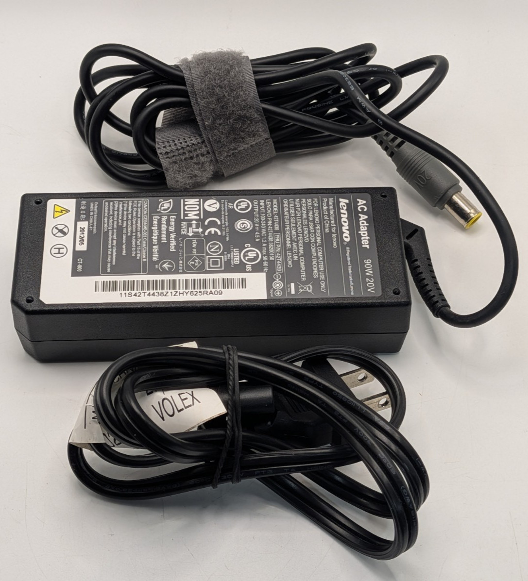 OEM Lenovo 90 W Laptop Notebook AC Adapter 20V 4.5A 8MM Yellow Round Tip 42T4438