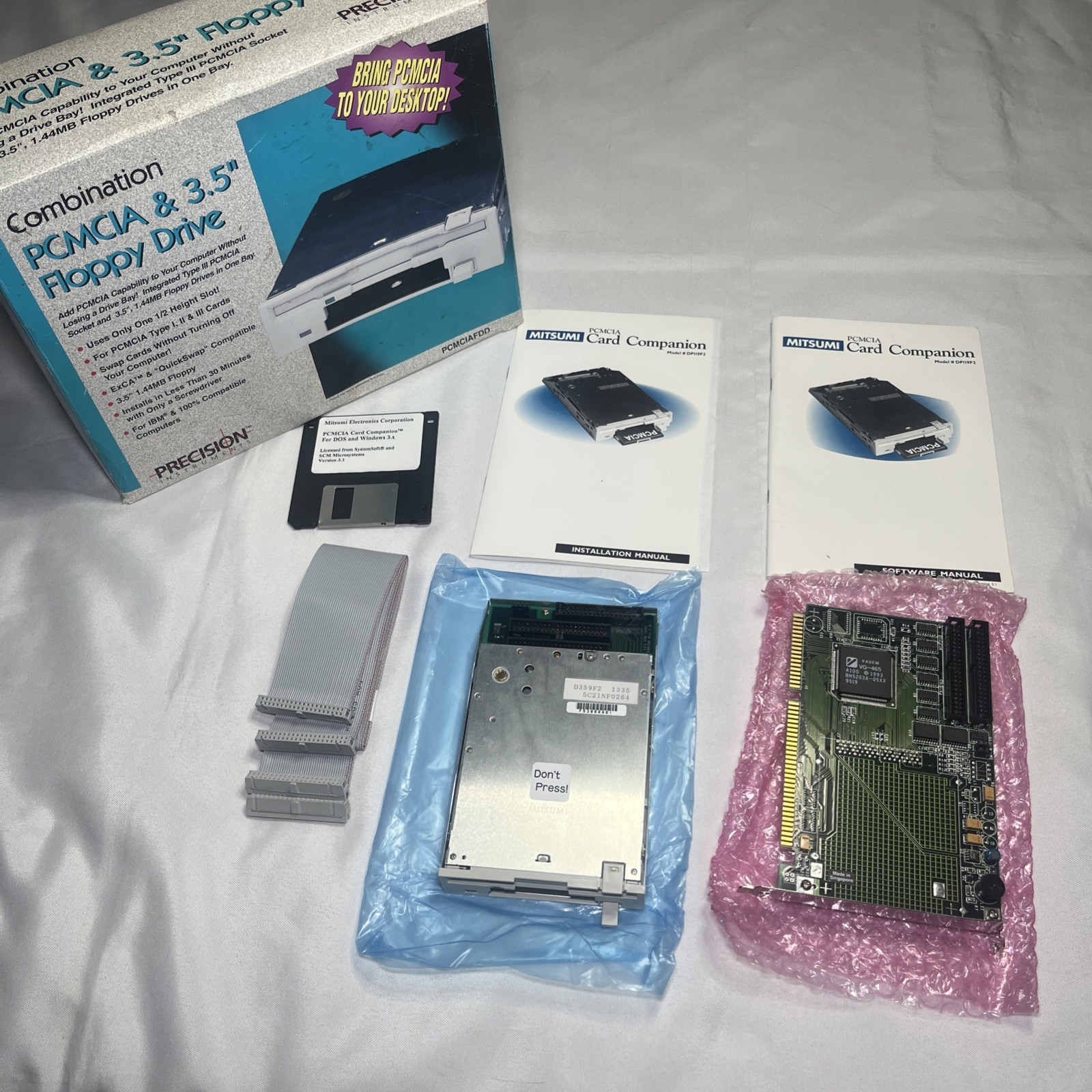 NOS Precision Instruments Mitsumi Vintage Combo PCMCIA & 3.5″ Floppy Drive 1995