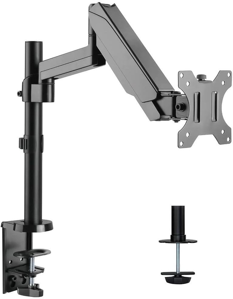 Single Computer Monitor Arm Mount for Desk LCD Adjustable Gas Spring Height NEW