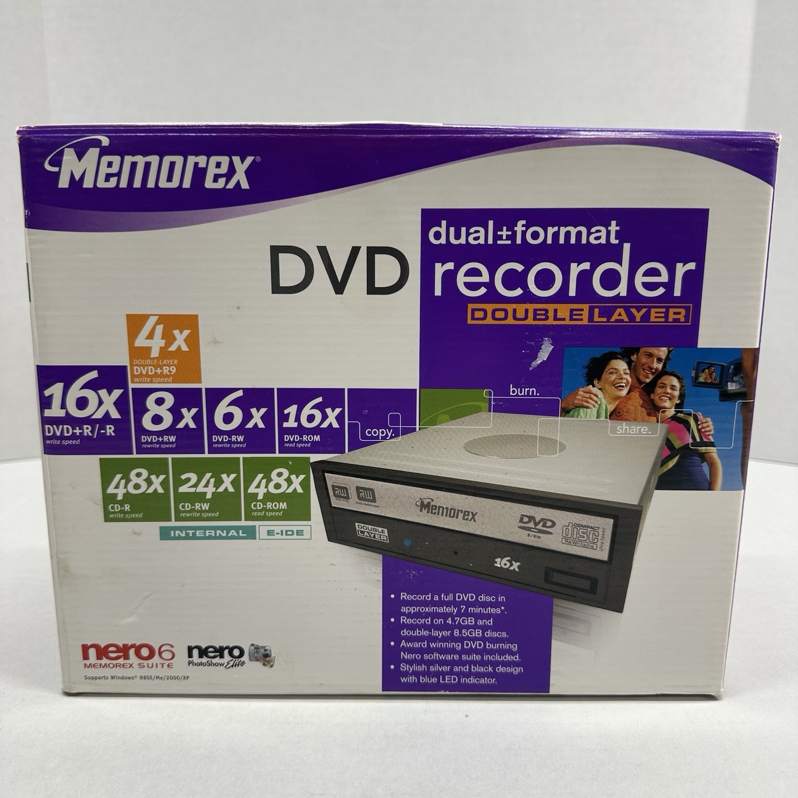 Memorex Dual Format DVD Recorder Double Layer Nero 6 Memorex Suite 16X 5395-7286