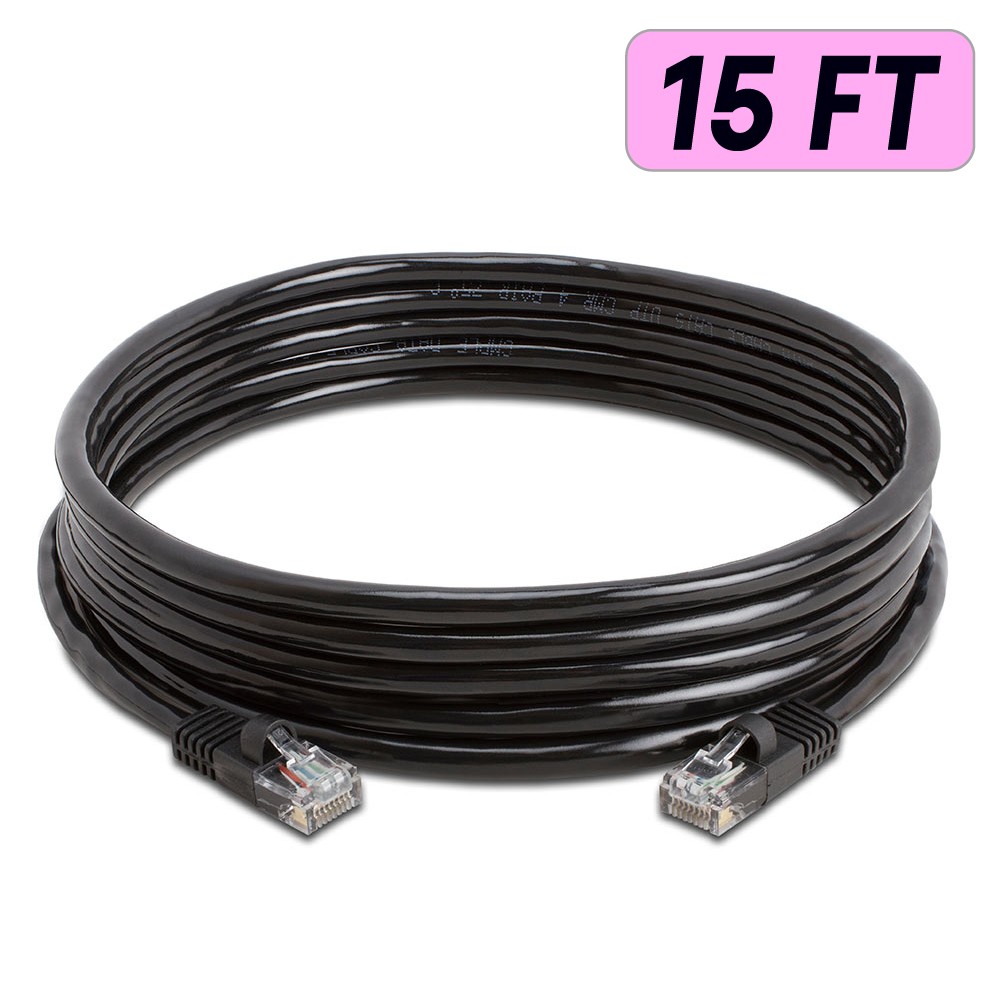 5 PACK Cat5e Cable Black Cat 5 Patch Cord Ethernet RJ45 Connectors LAN Wire