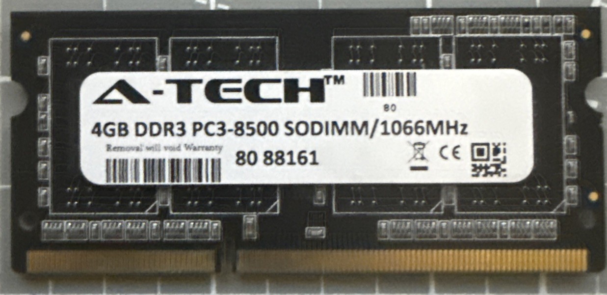 A-Tech 4GB PC3-8500 (DDR3-1066) SODIMM Memory