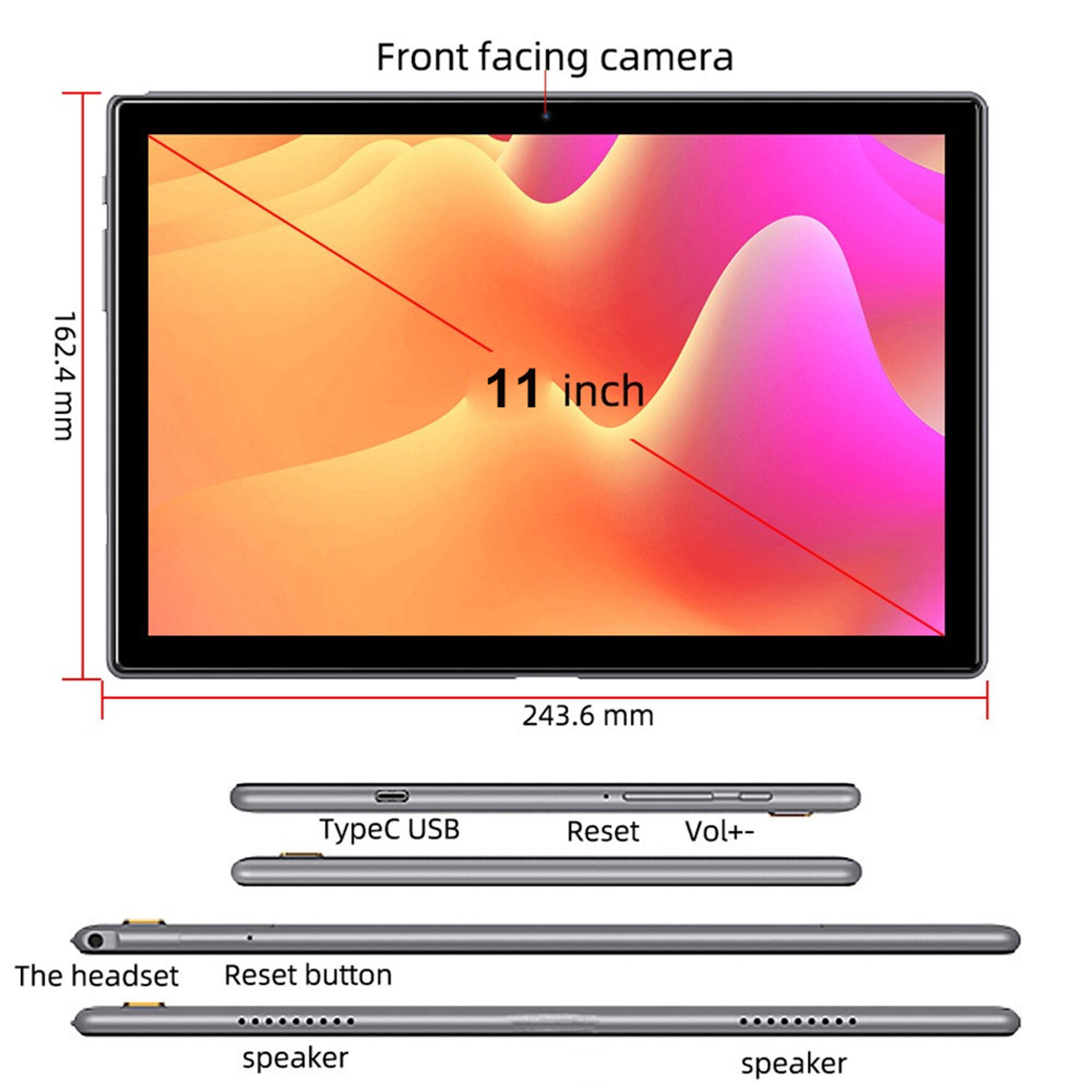 11 Inch 4G Phone Call Tablets PC Android 11 IPS 1920X1200 8GB RAM 256GB ROM