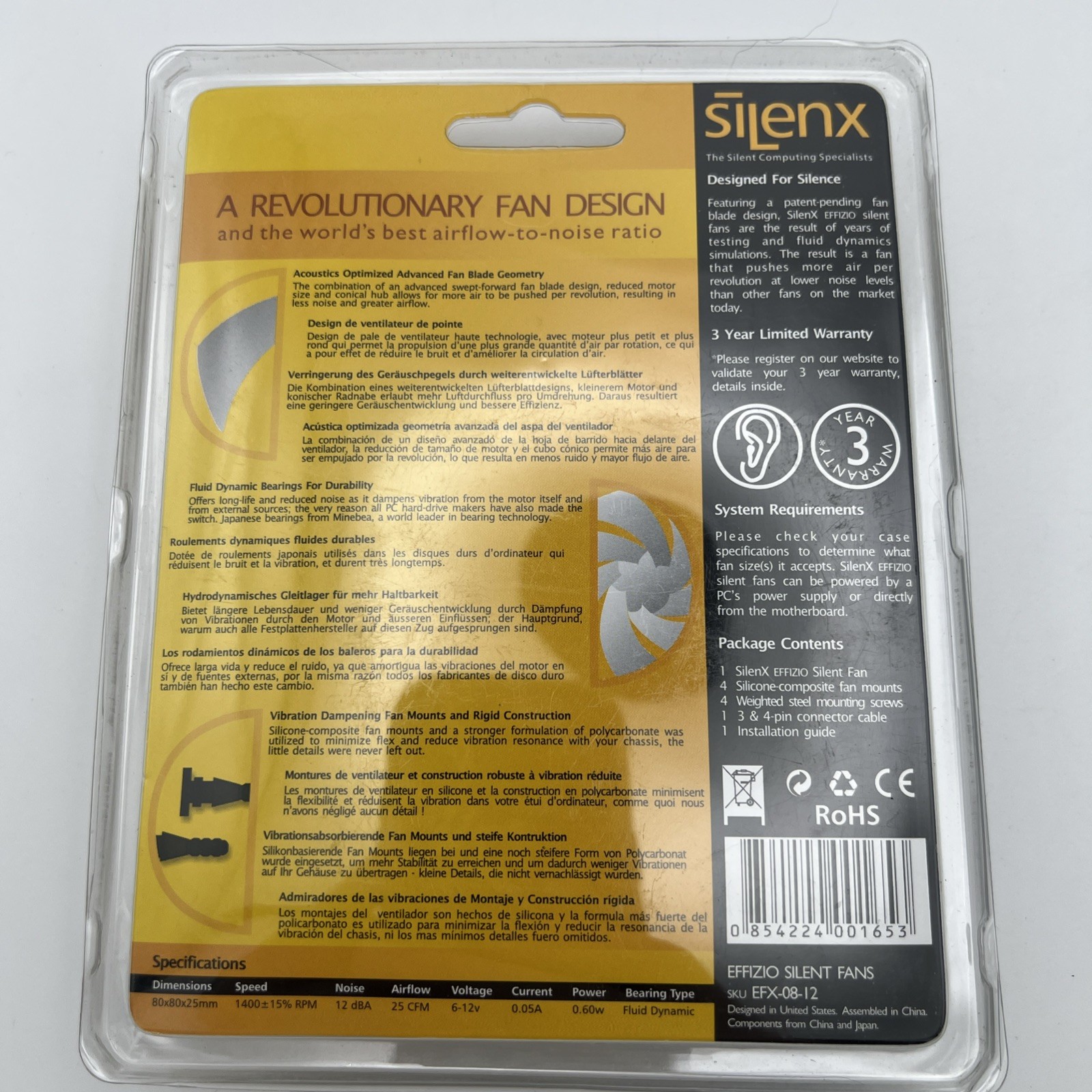 SilenX EFX-08-12 80 mm. 12DBA Fluid Dynamic Bearing Fan