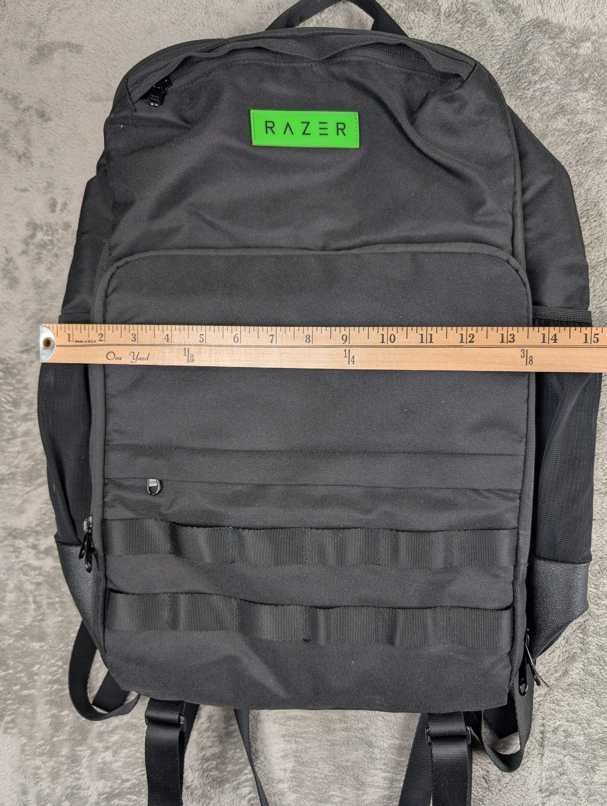 Razer Backpack Black Laptop Travel Bag Green Interior MOLLE Straps 18in