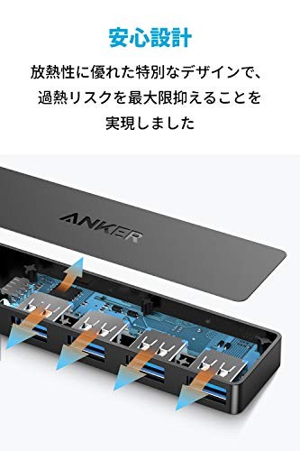 Anker USB3.0 Ultra Slim 4-Port Hub USB Hub 60cm Cable 5Gbps High Speed Transfer