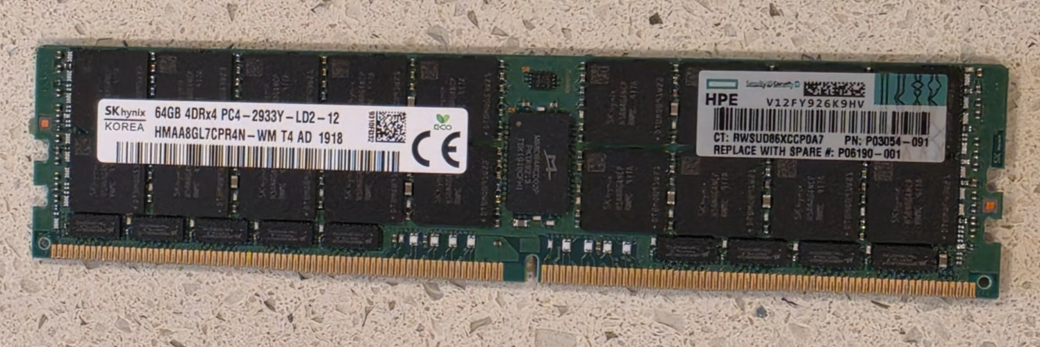 1X 64GB PC4-2933Y 4DRx4 HP P03054-091 Hynix HMAA8GL7CPR4N-WM ECC LRDIMM PC-23400