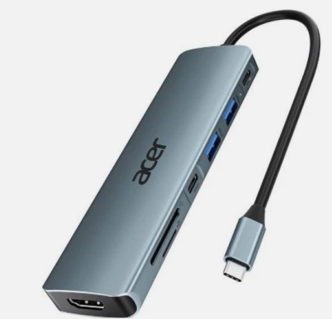 Acer USB C Hub, 7 in 1 Multi-Port Adapter for Laptop, 4K, HDMI Splitter NIB