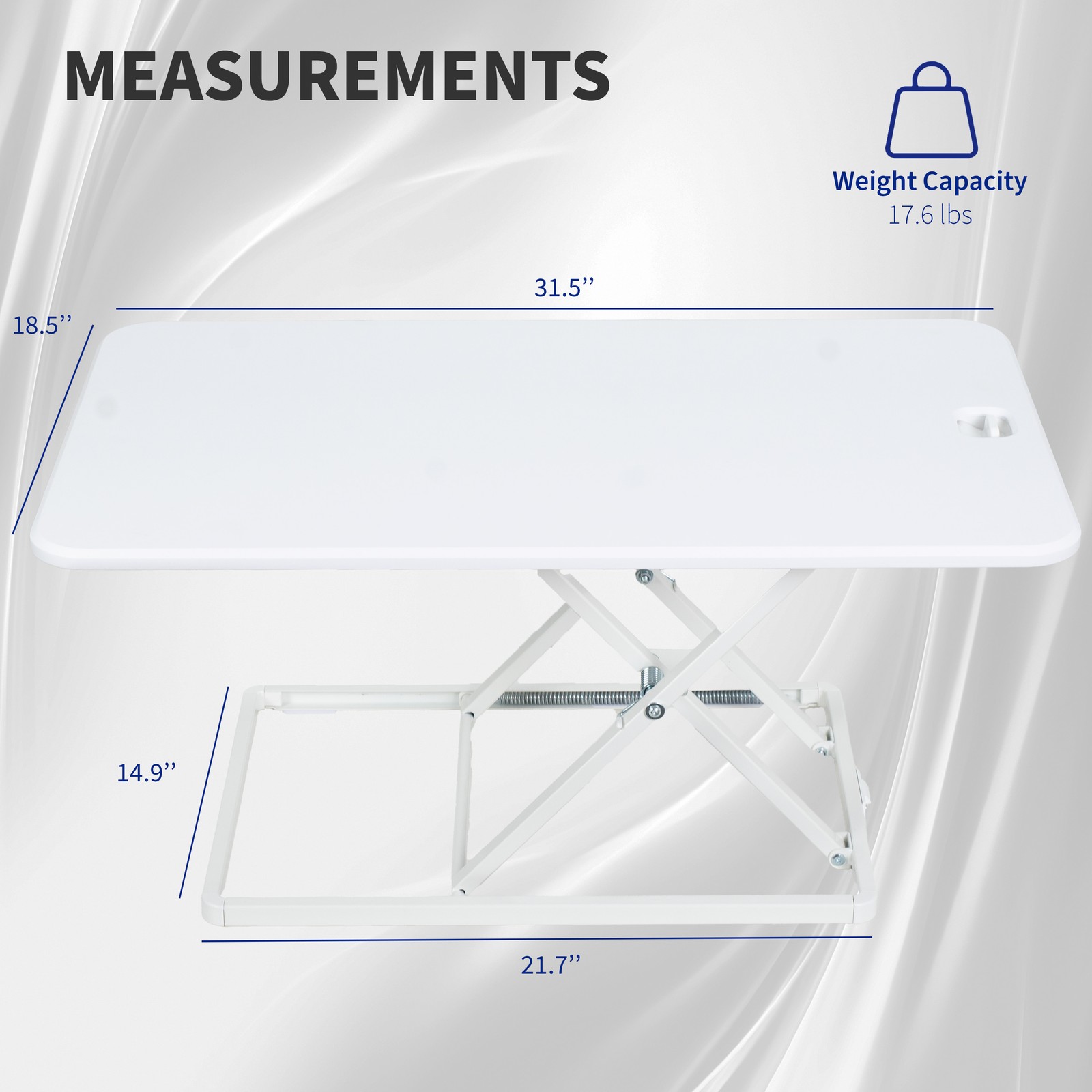 VIVO White Ultra Slim 32″ Desktop Converter, Sit Stand Tabletop Monitor Riser