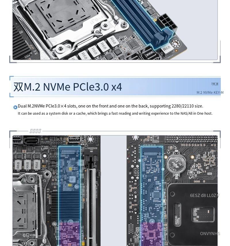 C612 Xeon E5 V3 V4 NAS Mohterboard double 10 Gigabit port DDR4 VGA Soft routing