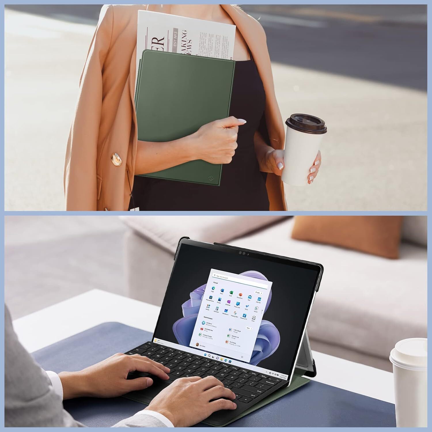 Case For 13 Inch Microsoft Surface Pro 11th 2024/ Pro 10 9 Slim Portfolio Cover