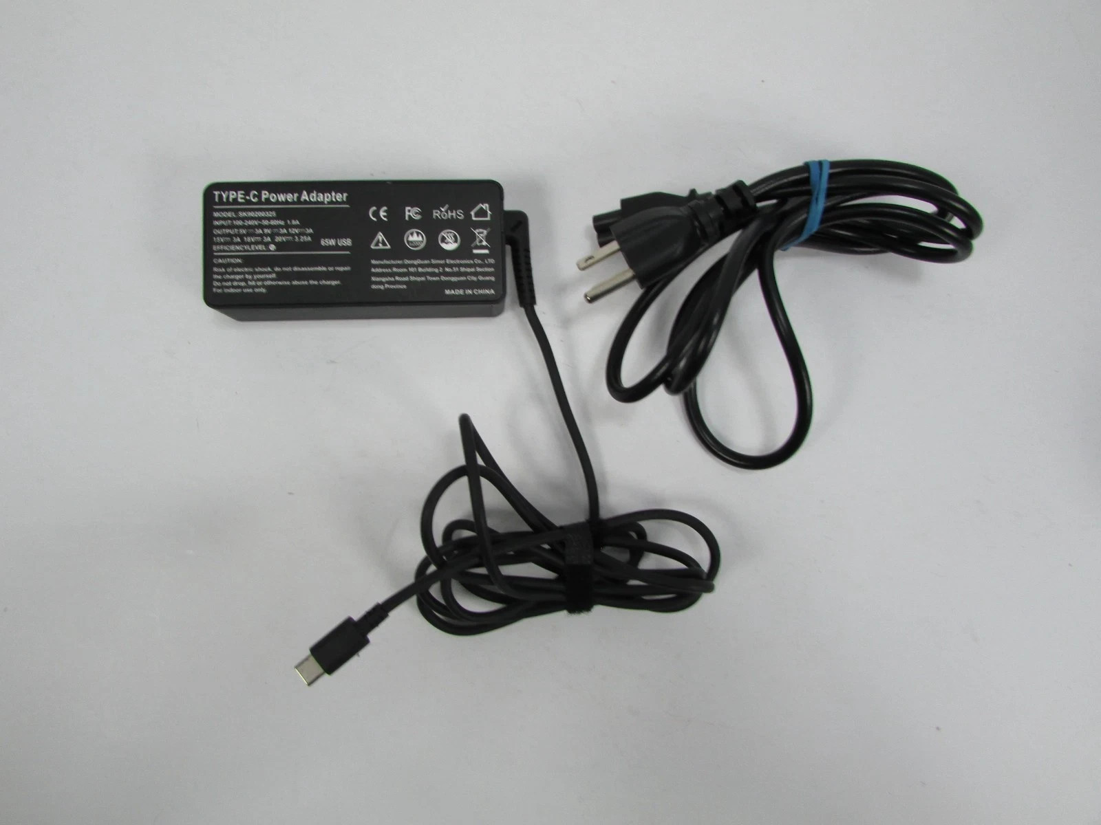 65W USB-C Charger Power Adapter SK90200325 For Laptop Tablet Phone Cord Cable