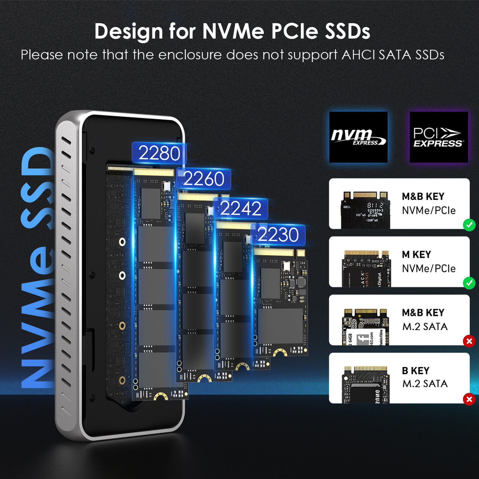 WAVLINK 40Gbps PCIe NVMe SSD Enclosure USB4 External Hard Drive Enclosure