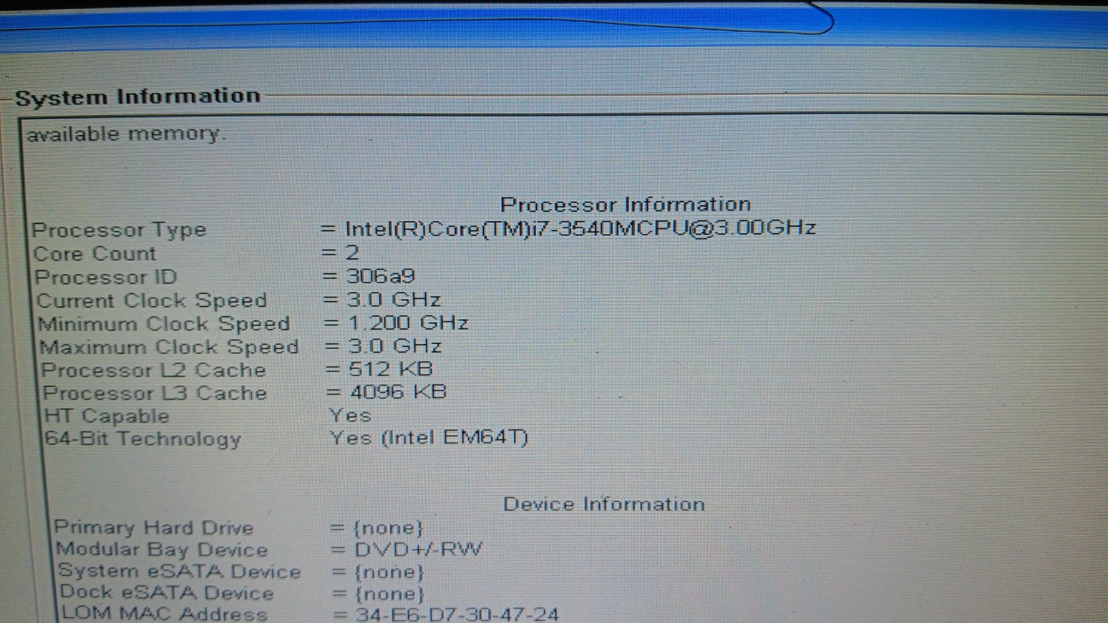 Dell Latitude E6430 ATG Rugged Laptop i7-3540M @ 3 GHz 8 GB Ram 14″ LCD Screen