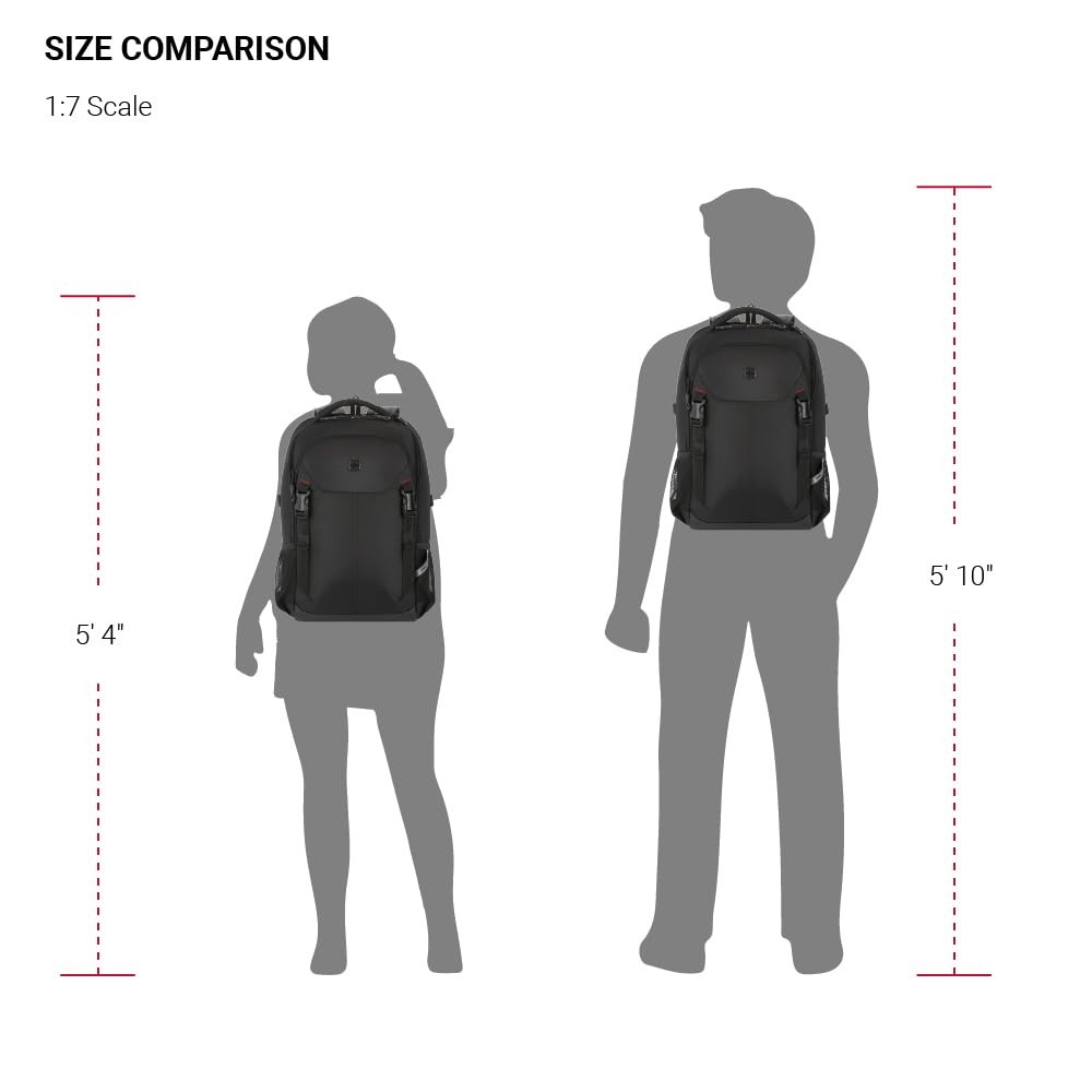 SwissGear Civic Pro Laptop Backpack, Black 5213 , 18″x13.25″x7
